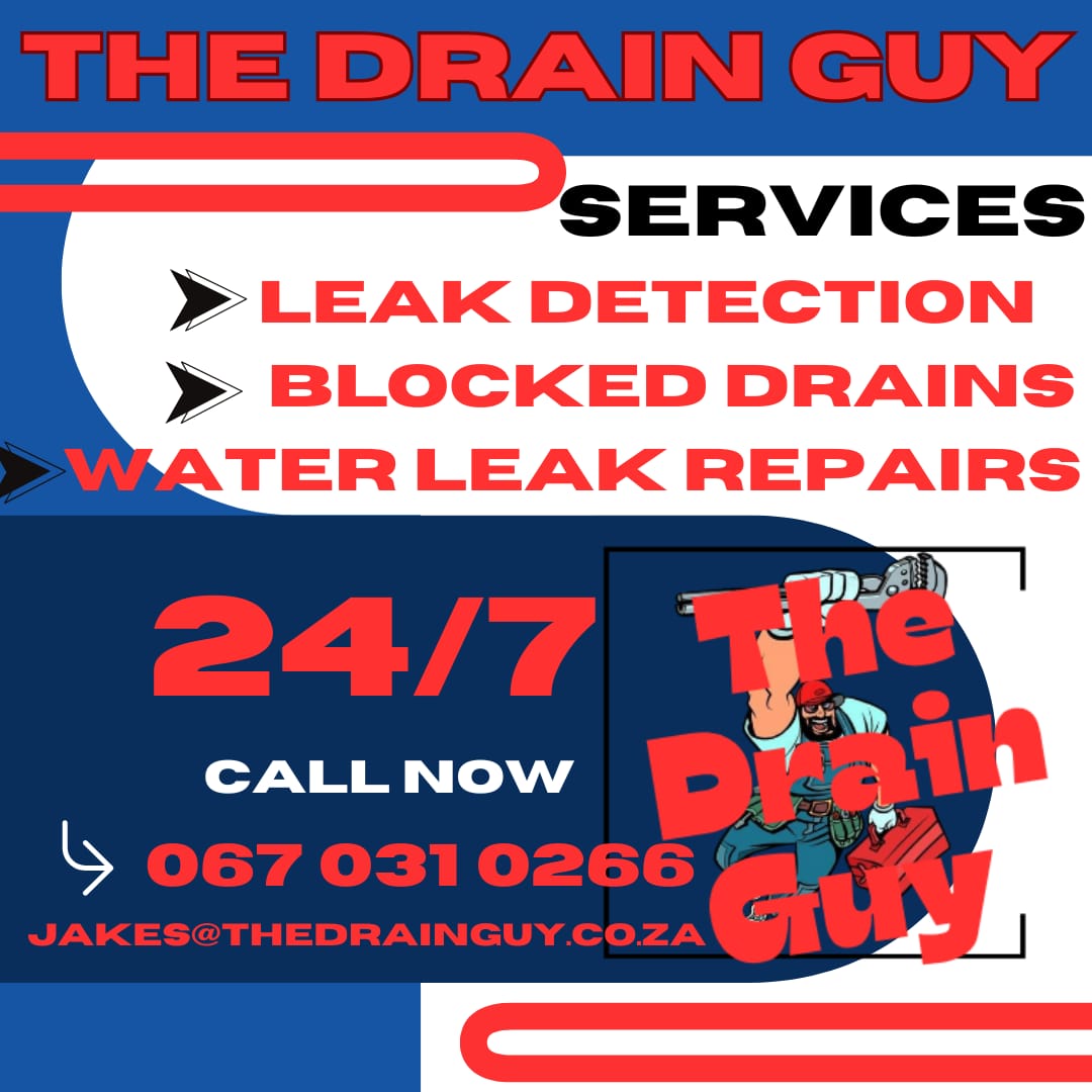 The Drain Guy service poster with contact info